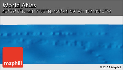 Shaded Relief Panoramic Map of the Area around 43° 53' 30" N, 168° 13' 29" W