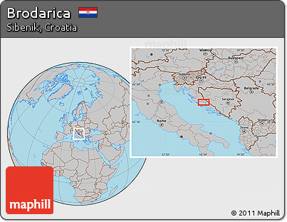 Gray Location Map of Brodarica