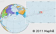 Political Location Map of the area around 43° 53' 30" N, 174° 10' 30" W