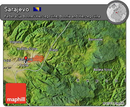 Satellite Map of Sarajevo