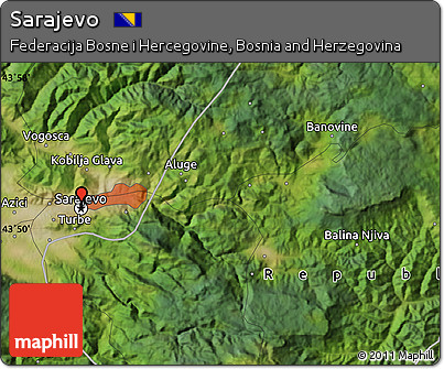 Satellite Map of Sarajevo