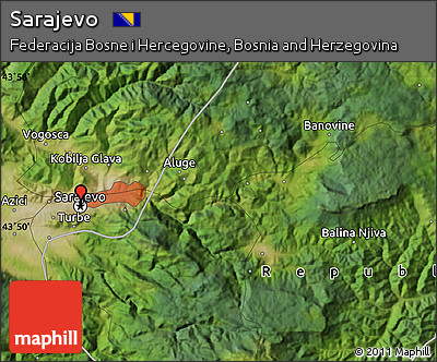 Satellite Map of Sarajevo
