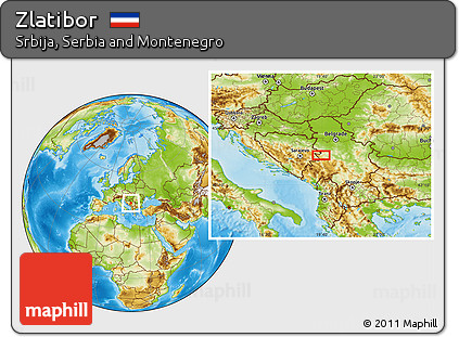 Physical Location Map of Zlatibor