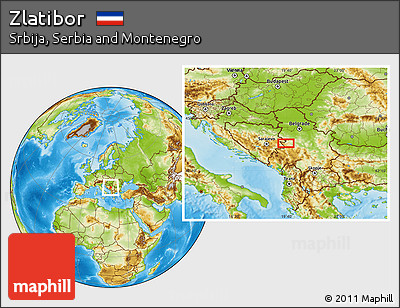 Physical Location Map of Zlatibor