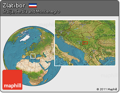 Satellite Location Map of Zlatibor