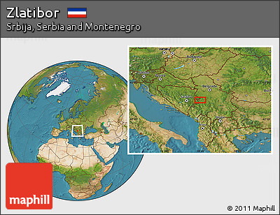 Satellite Location Map of Zlatibor