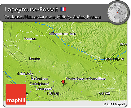 Physical 3D Map of Lapeyrouse-Fossat