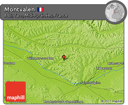 Physical 3D Map of Montvalen
