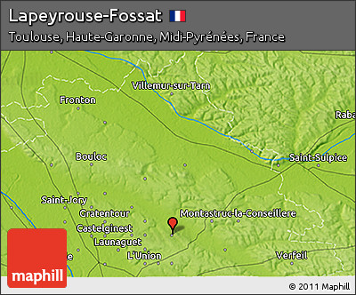 Physical 3D Map of Lapeyrouse-Fossat