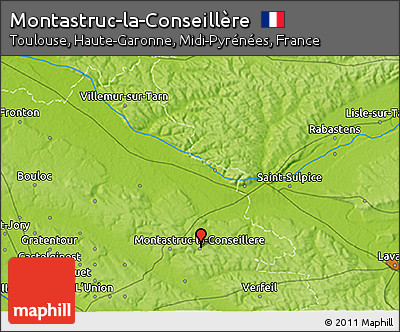 Physical 3D Map of Montastruc-la-Conseillère