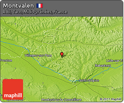 Physical 3D Map of Montvalen