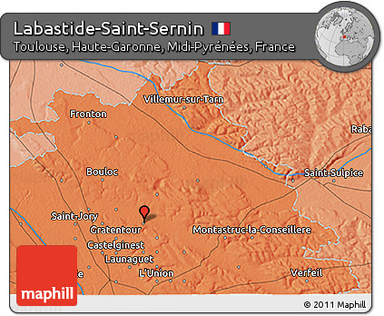 Political 3D Map of Labastide-Saint-Sernin
