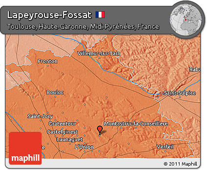 Political 3D Map of Lapeyrouse-Fossat