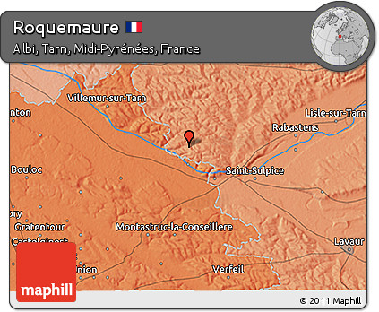 Political 3D Map of Roquemaure