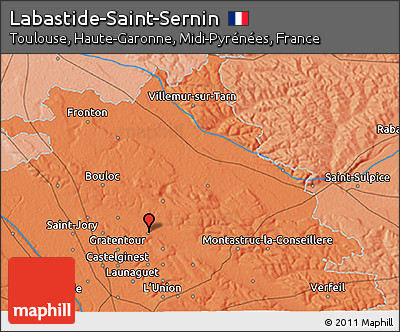 Political 3D Map of Labastide-Saint-Sernin