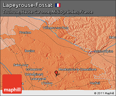 Political 3D Map of Lapeyrouse-Fossat