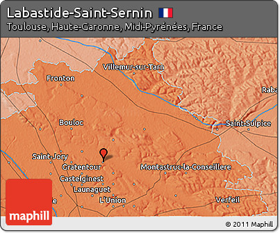 Political 3D Map of Labastide-Saint-Sernin
