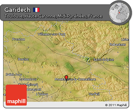 Satellite 3D Map of Garidech