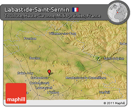 Satellite 3D Map of Labastide-Saint-Sernin