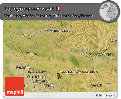 Satellite 3D Map of Lapeyrouse-Fossat