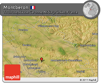 Satellite 3D Map of Montberon
