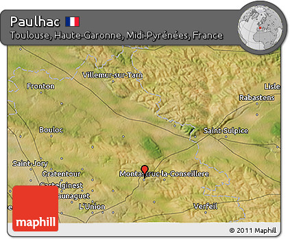 Satellite 3D Map of Paulhac