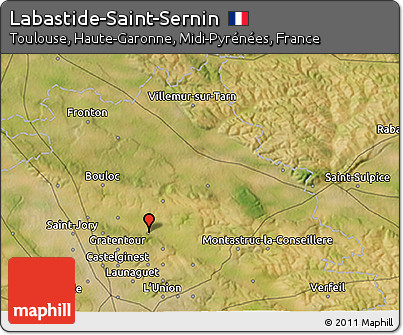 Satellite 3D Map of Labastide-Saint-Sernin
