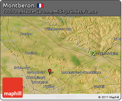 Satellite 3D Map of Montberon