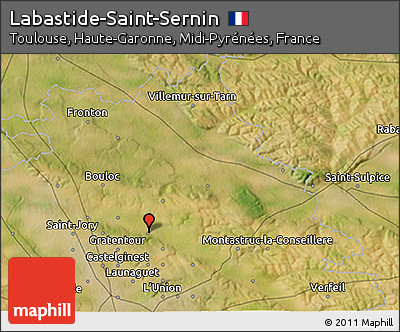 Satellite 3D Map of Labastide-Saint-Sernin