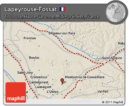 Shaded Relief 3D Map of Lapeyrouse-Fossat