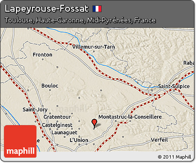 Shaded Relief 3D Map of Lapeyrouse-Fossat