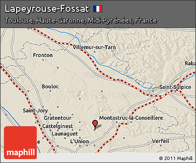Shaded Relief 3D Map of Lapeyrouse-Fossat