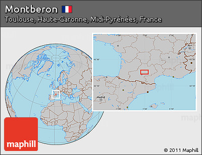 Gray Location Map of Montberon