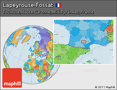 Political Location Map of Lapeyrouse-Fossat