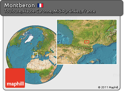 Satellite Location Map of Montberon
