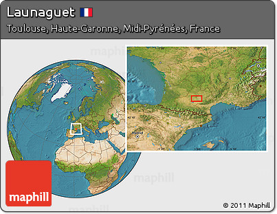 Satellite Location Map of Launaguet