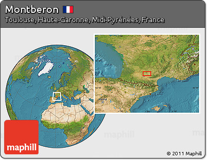 Satellite Location Map of Montberon