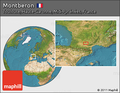 Satellite Location Map of Montberon