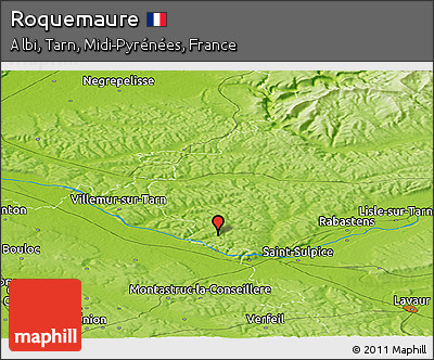 Physical Panoramic Map of Roquemaure