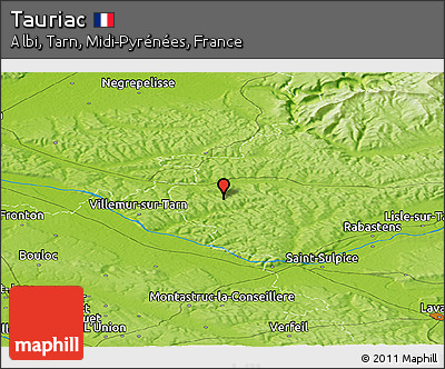 Physical Panoramic Map of Tauriac