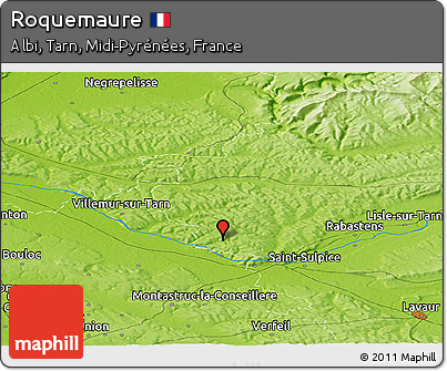 Physical Panoramic Map of Roquemaure