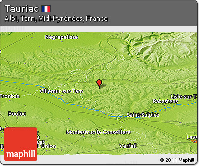 Physical Panoramic Map of Tauriac