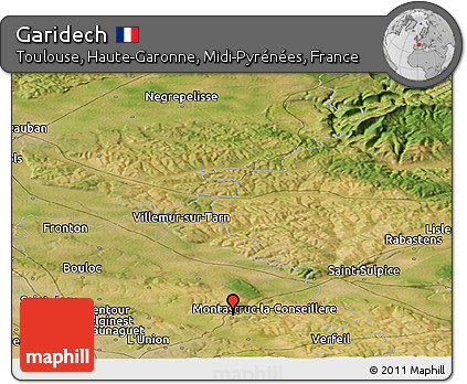 Satellite Panoramic Map of Garidech
