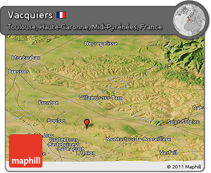 Satellite Panoramic Map of Vacquiers