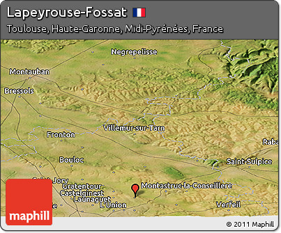 Satellite Panoramic Map of Lapeyrouse-Fossat