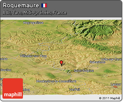 Satellite Panoramic Map of Roquemaure
