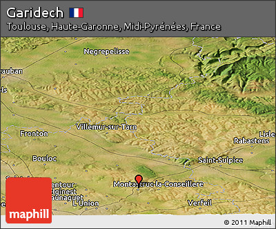 Satellite Panoramic Map of Garidech