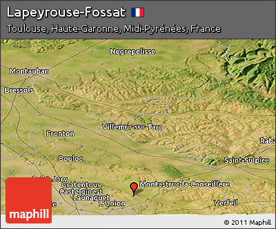 Satellite Panoramic Map of Lapeyrouse-Fossat