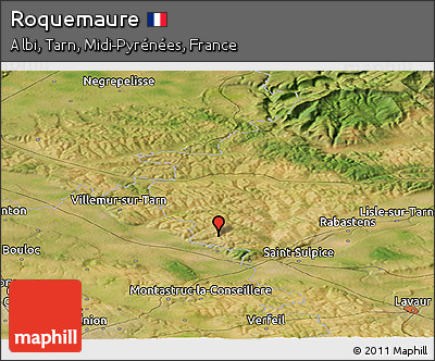 Satellite Panoramic Map of Roquemaure