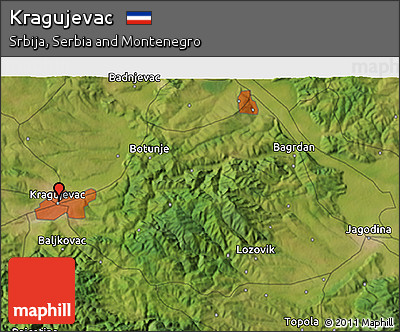 Satellite 3D Map of Kragujevac